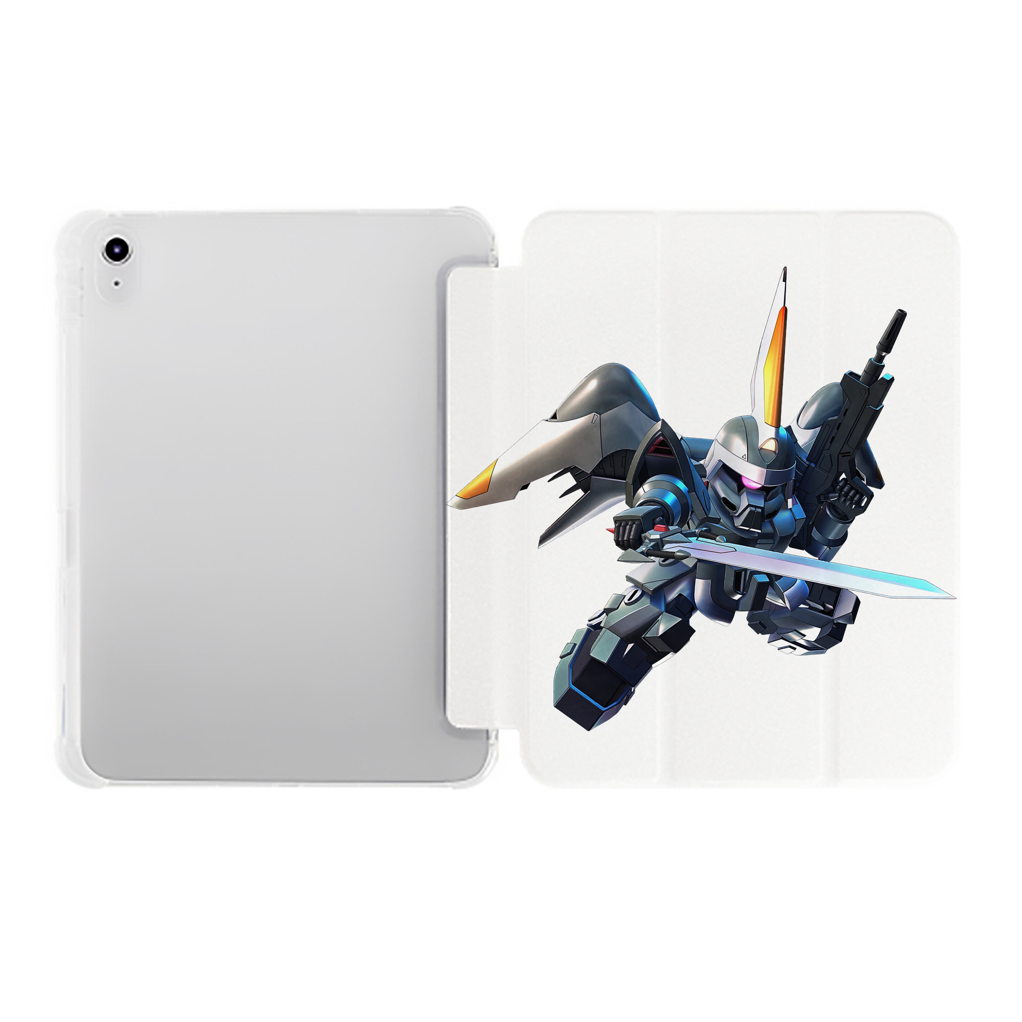 （画像用） 機動戦士ガンダム Mobile Suit Gundam IPad ケース ペン収納付き 三つ折りスタンド PUレザー×シリコン 対応機種9.5/10.5/10.9インチ